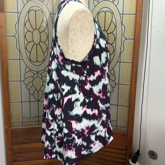 Sweaty Betty Easy Peazy Blue Flow Print Oversized Hi Low Tank Size 8/10 - Picture 3 of 11